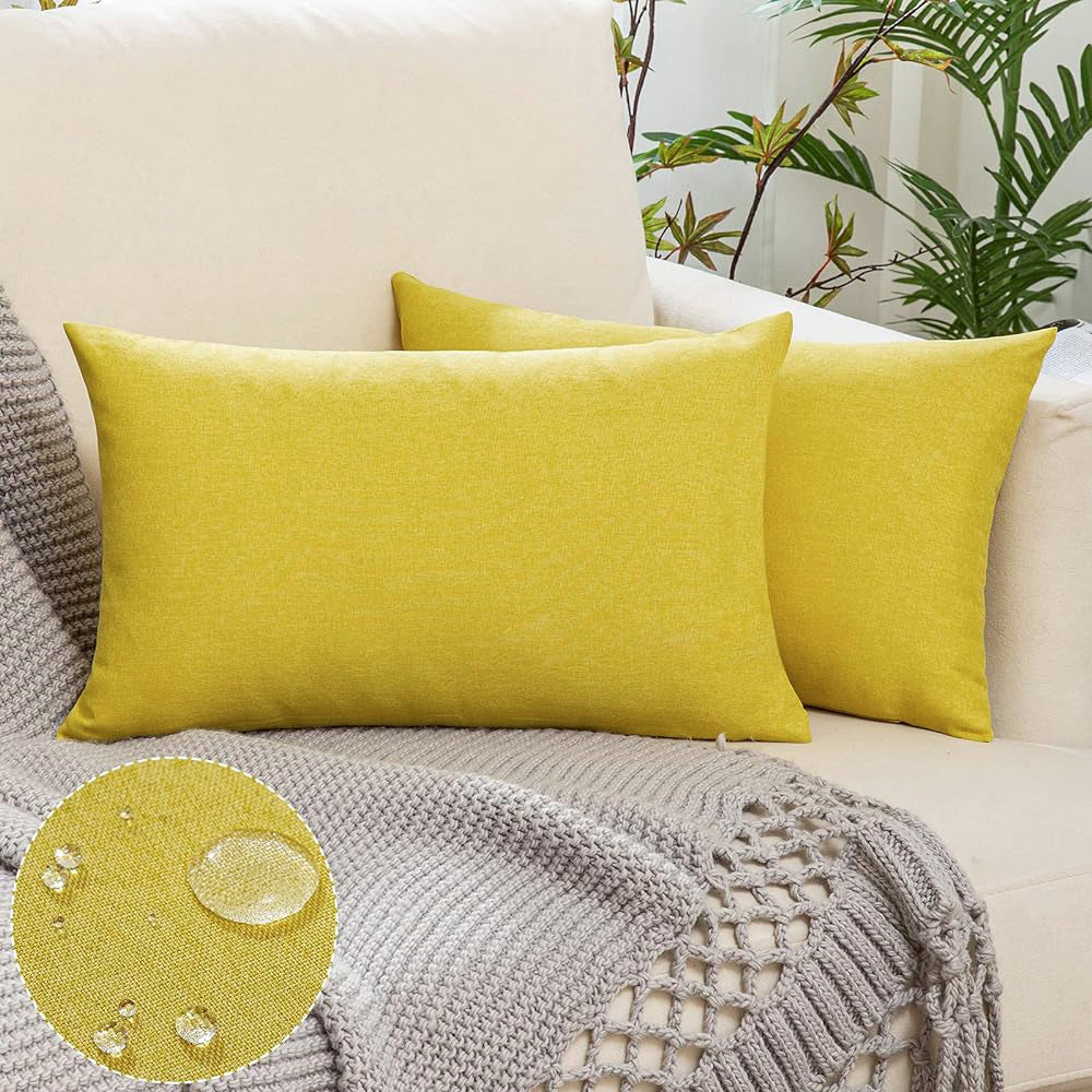 Solid Color Outdoor Waterproof Throw Pillow cover AND Insert  Square or Rectangle