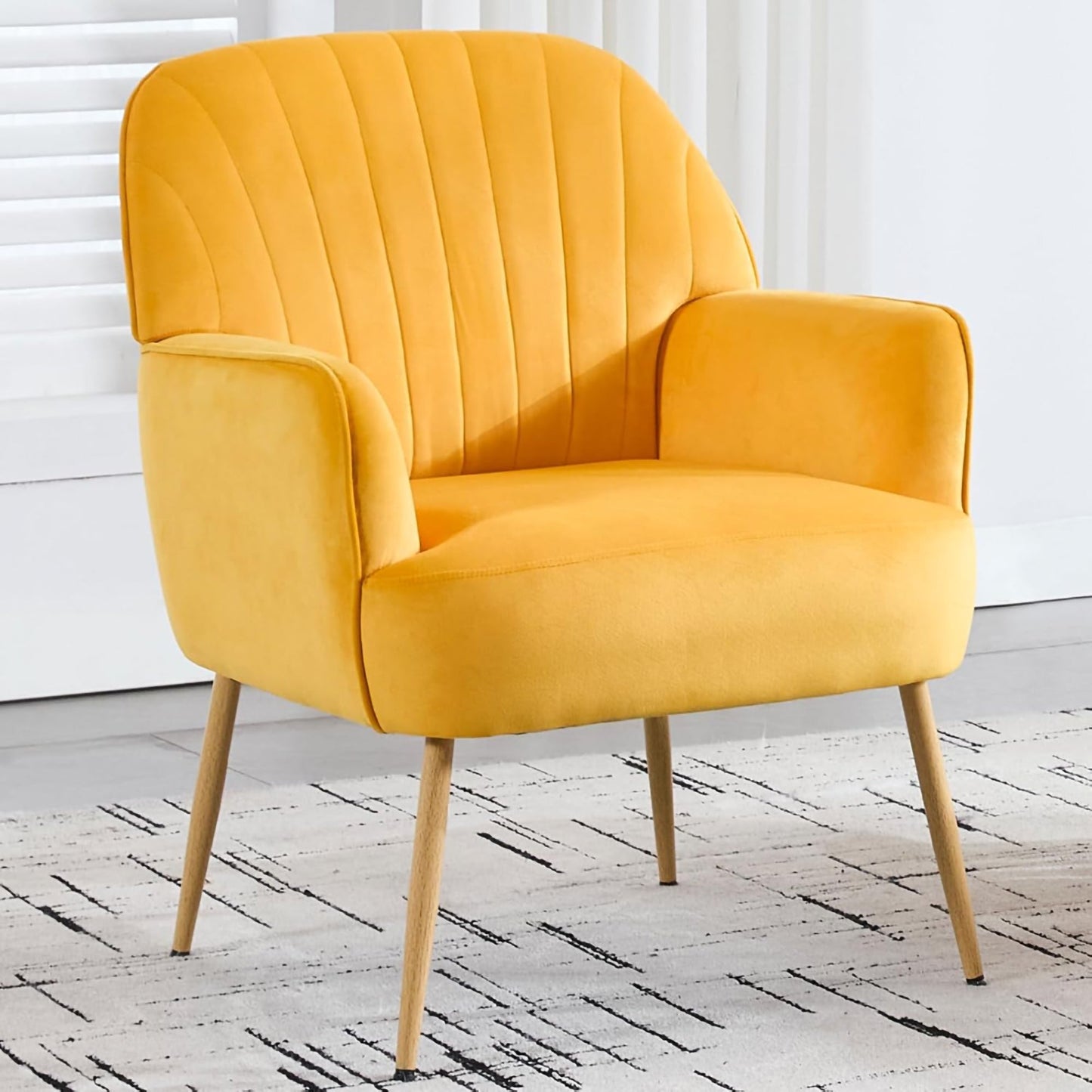 Velvet Accent Chair - Modern Upholstered Living Room Chair
