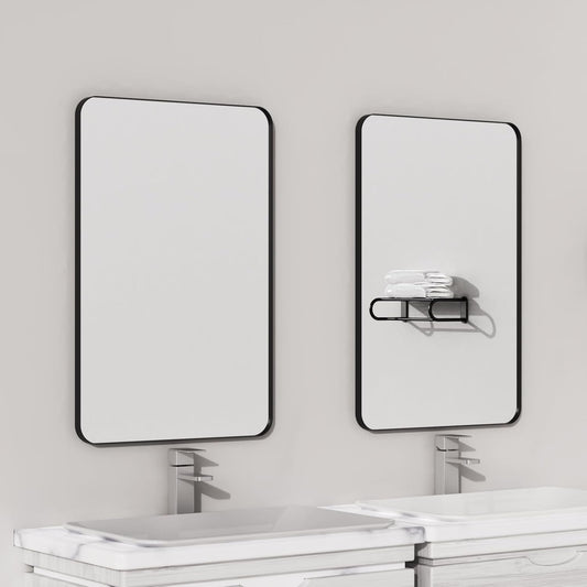 Black 18x26 Inch Bathroom Mirror Over Vanity Wall Mount