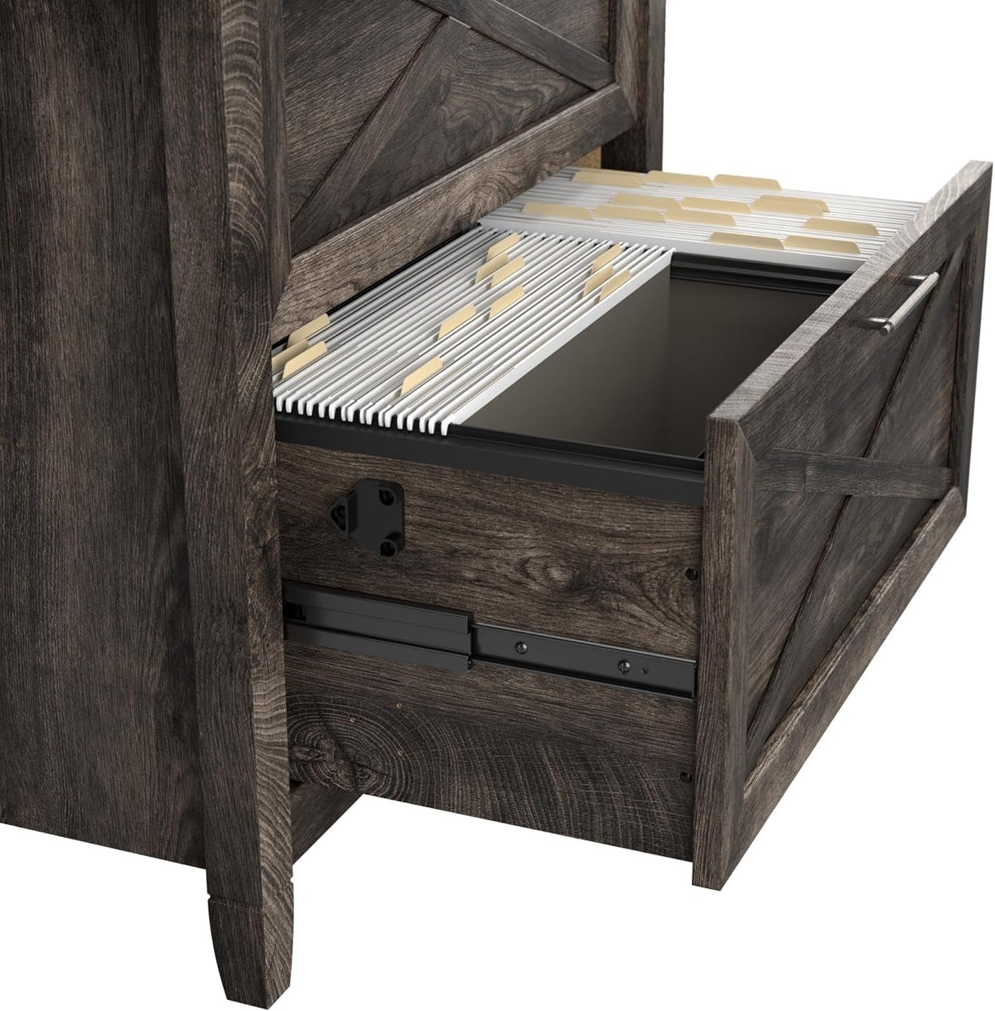 Key West 2 Drawer Lateral File Cabinet Dark Gray Hickory