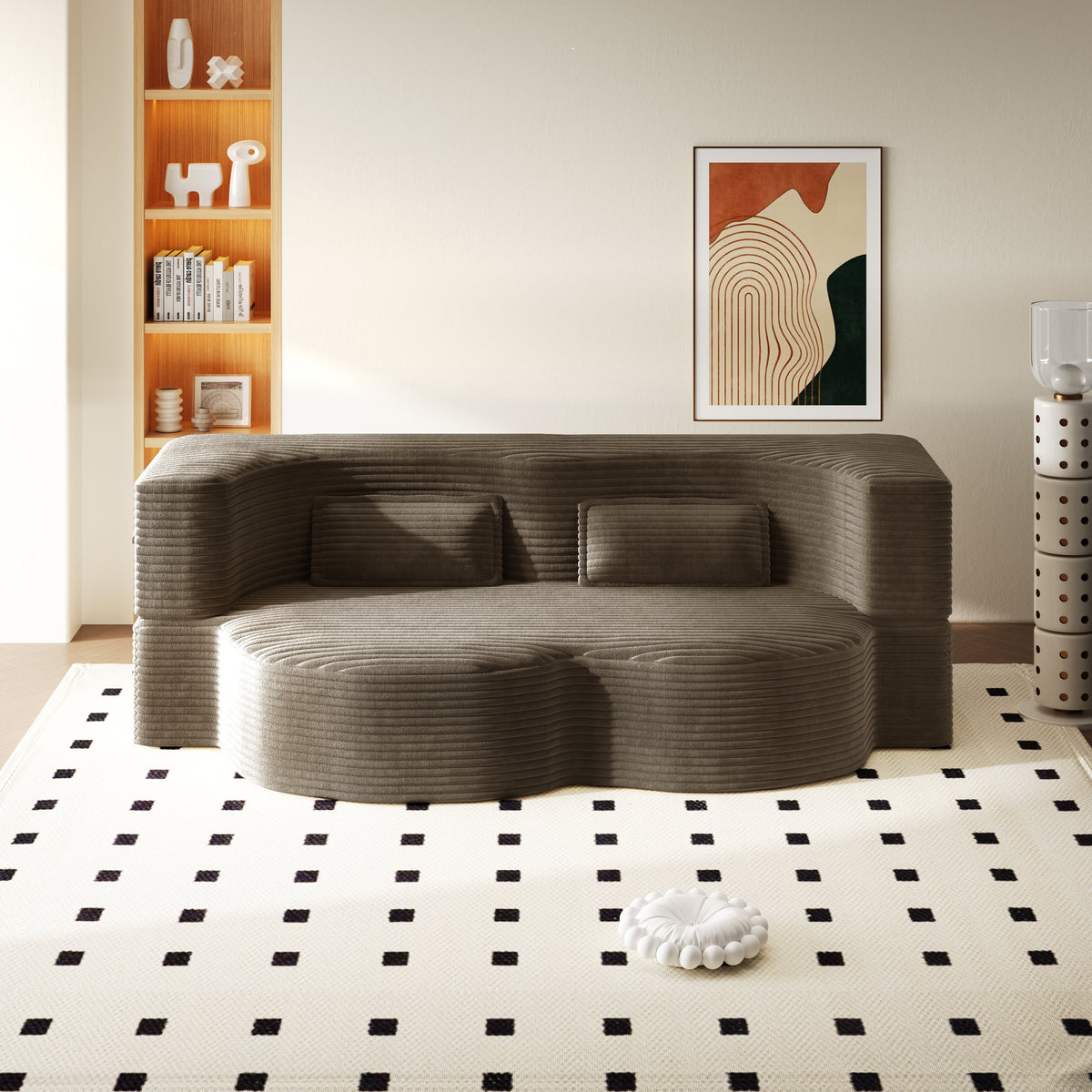 Modern Floor Sofa with Pillows