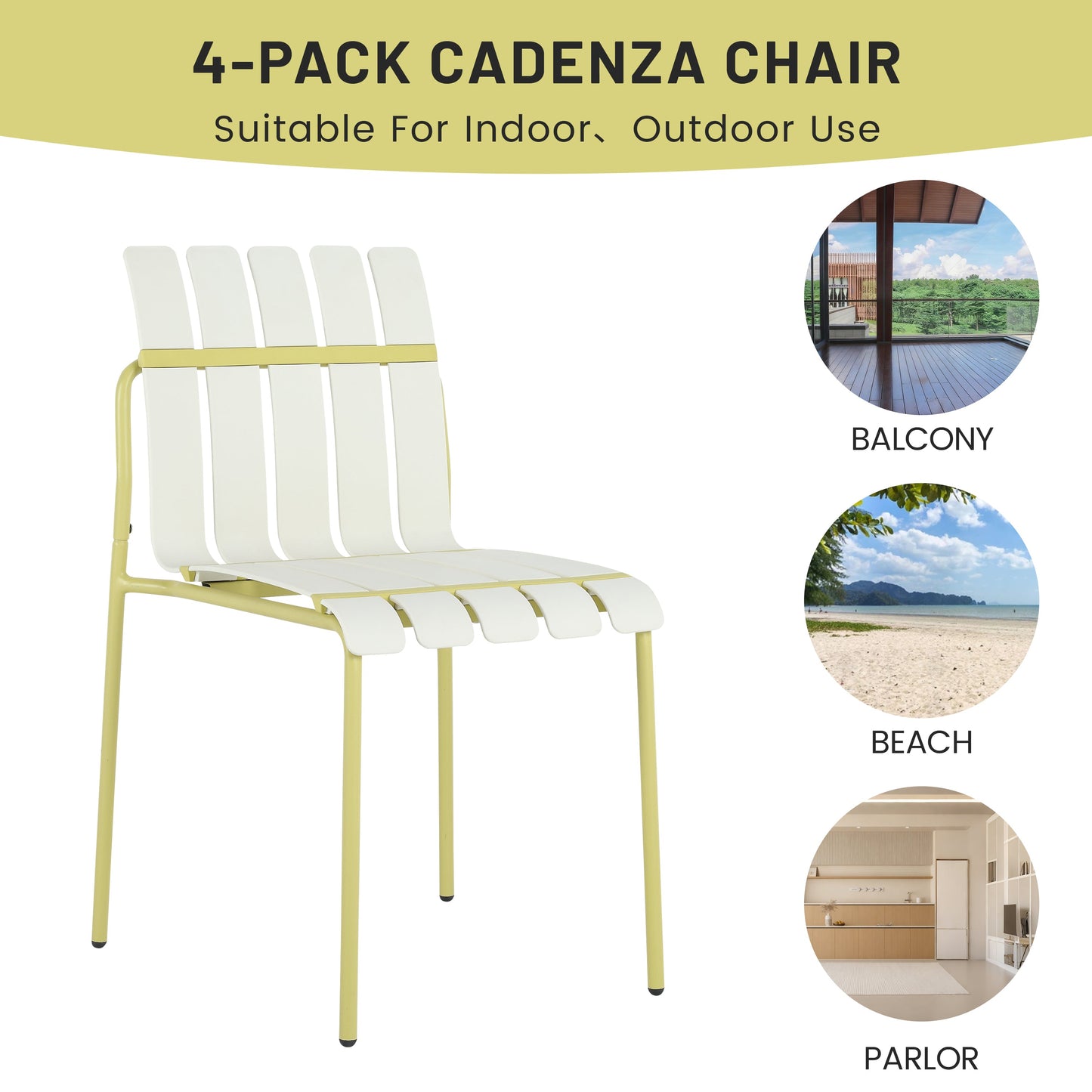 Summer - 4-Pack Modern Striped Color Block Chairs