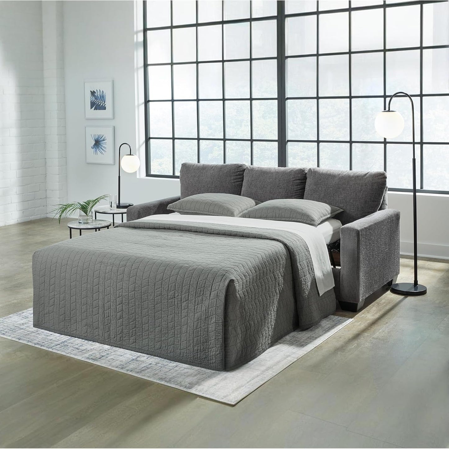Queen Memory Foam Convertible Sofa Sleeper Charcoal