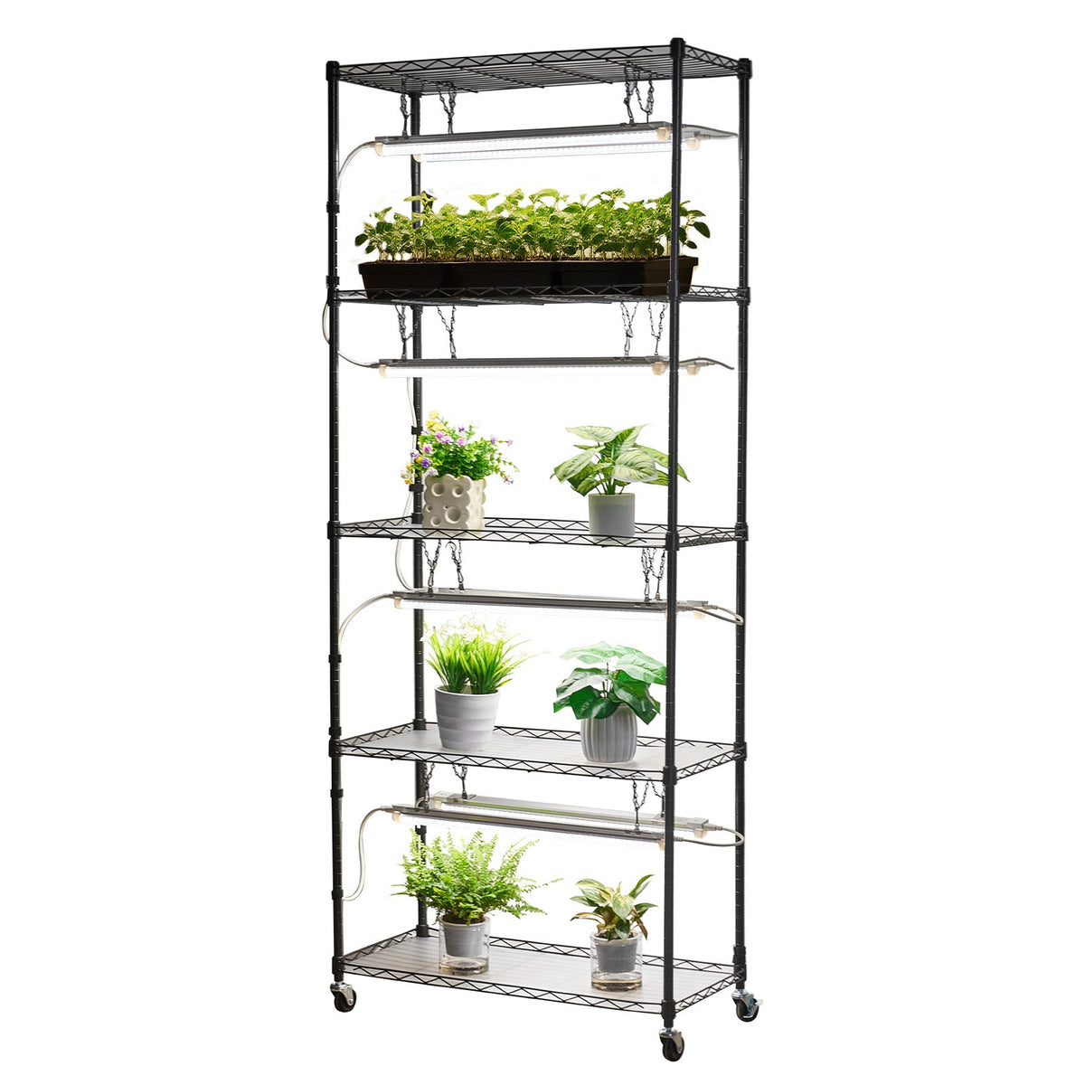 DIY Plant Shelf with Grow Lights