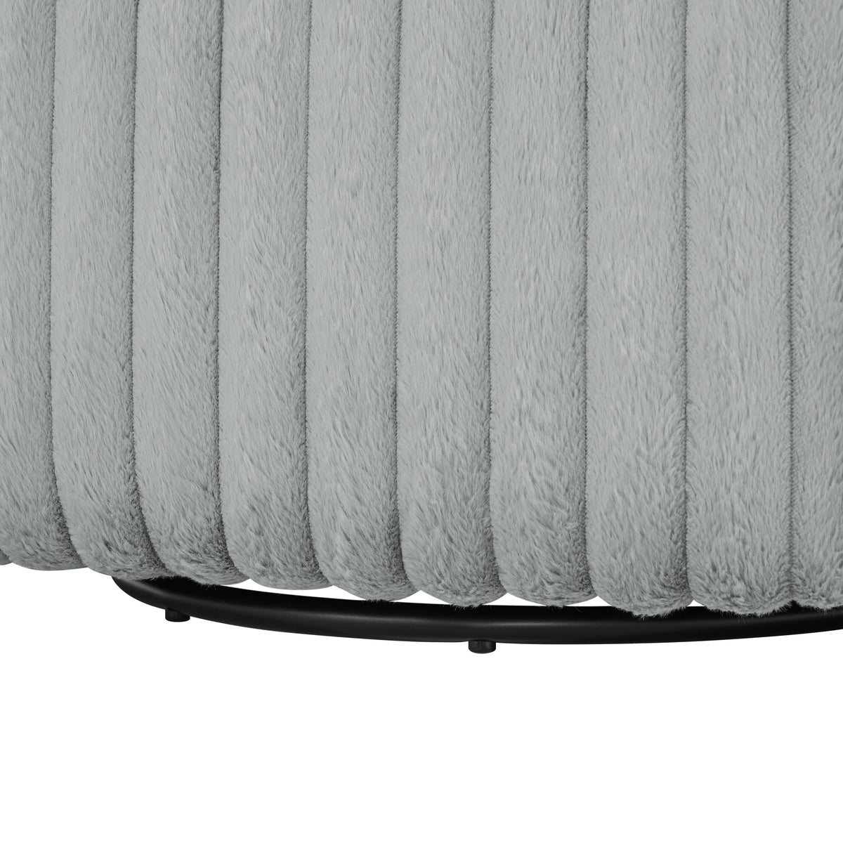 Alexa Ultra Plush Wide Cord-like Swivel Barrel Chair