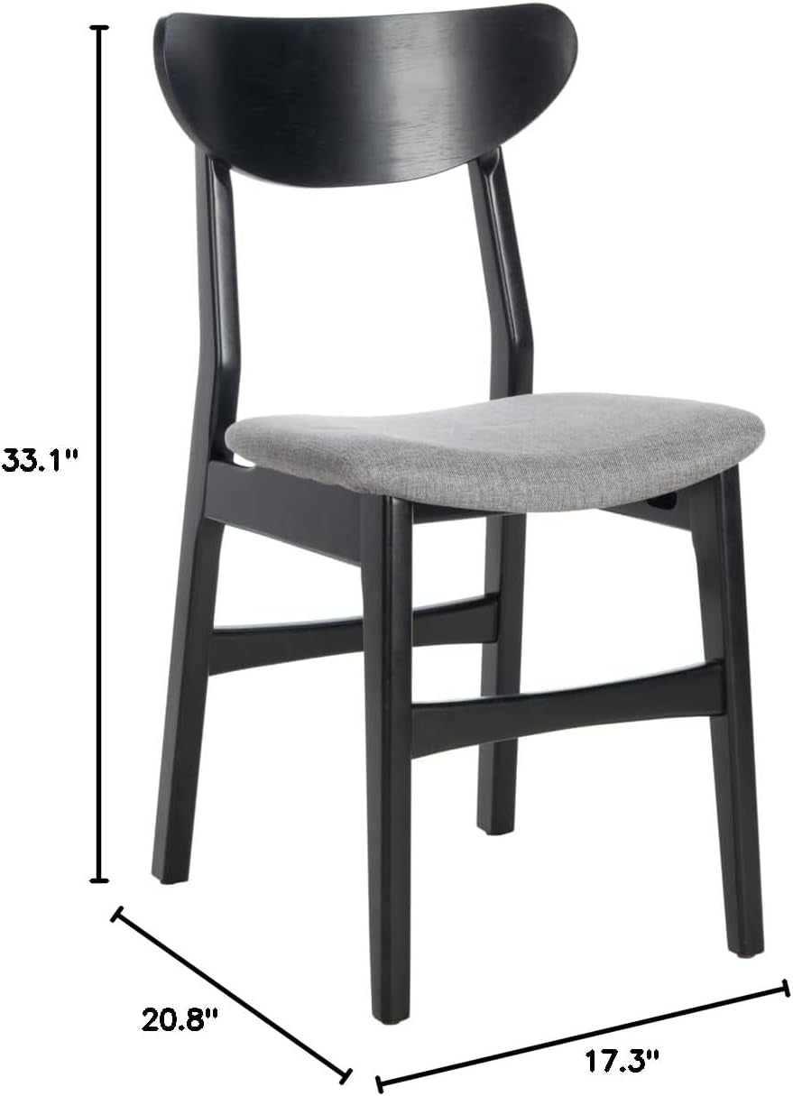 Home Lucca Retro Black And Grey Cushion Dining Chair Set 2