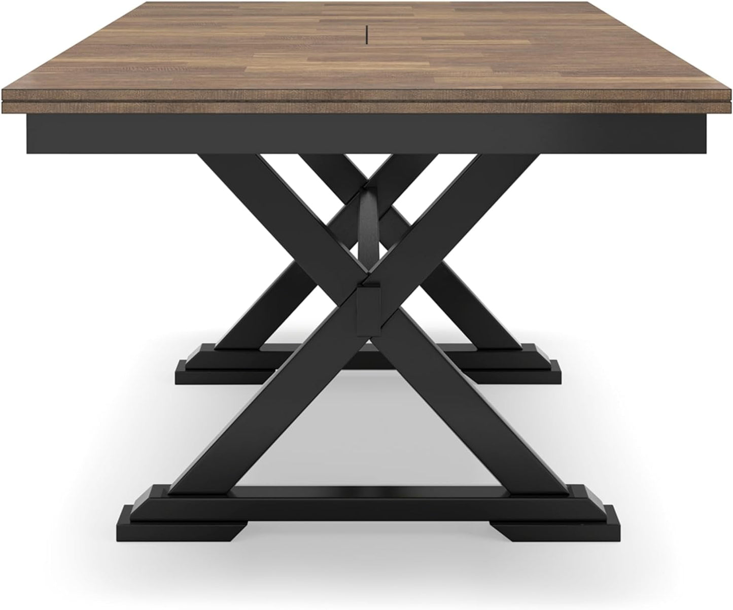 Farmhouse Dining Extension Table Butterfly Leaf 6-8 Seater Black And Dark Brown