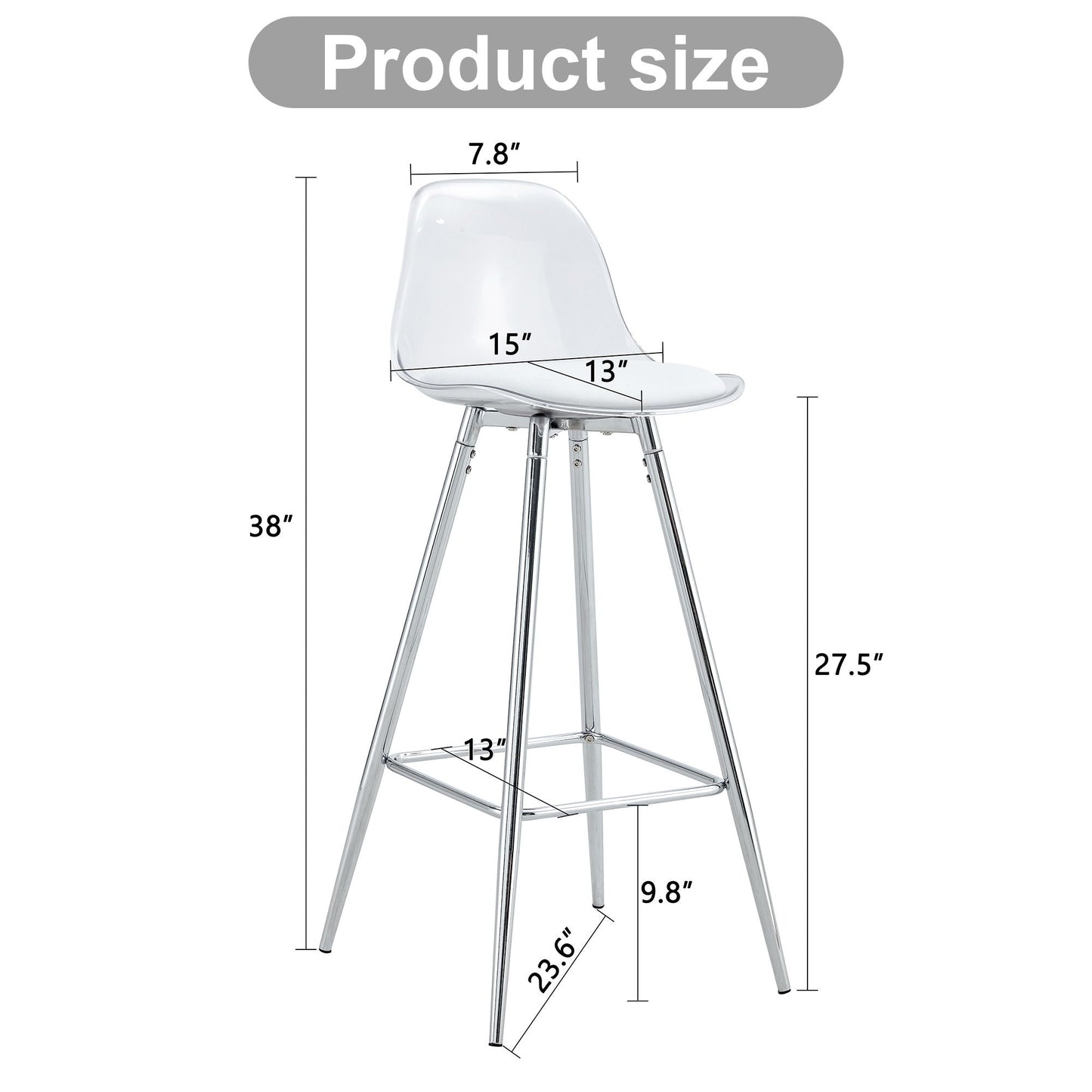 Stylish Upholstered Bar Chairs With Metal Leg