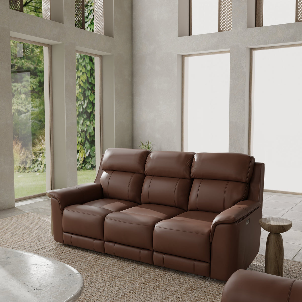 Oslo Dual Power Reclining Sofa in Pecan