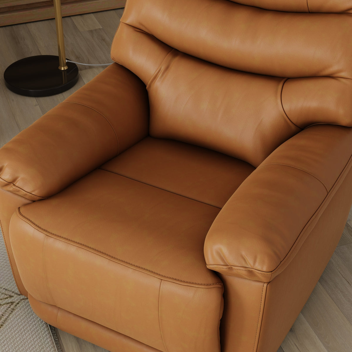 Global Home Swivel Glider Recliner with Manual Footrest In Oslo Antelope