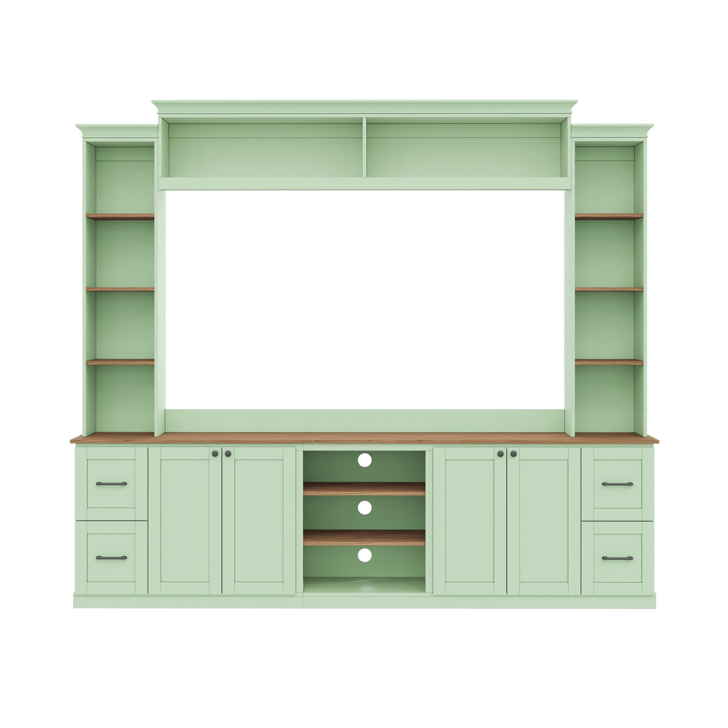 4-in-1 Entertainment Center Wall Unit with Bookshelf for TVs Up to 70"