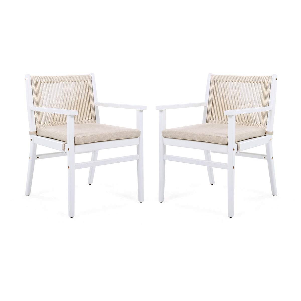 Acacia Wood Outdoor Dining Chairs Set of 2