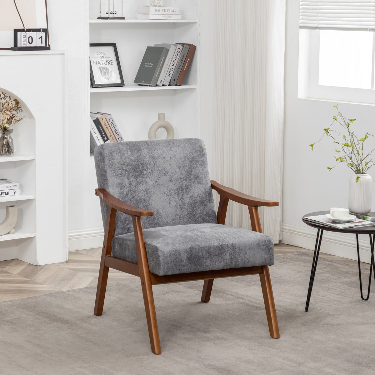 Accent Chair with Microfiber Upholstery