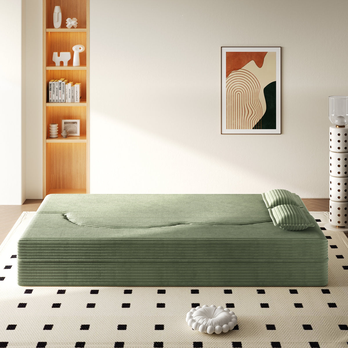 Modern Floor Sofa with 2 Pillows