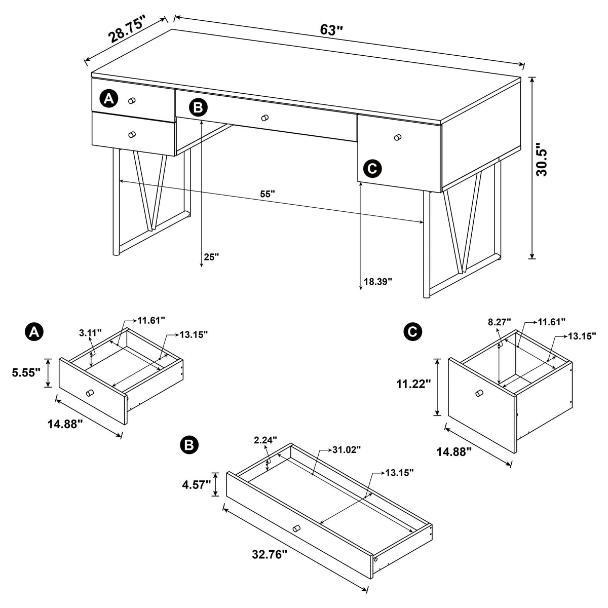 Sonoma Rustic Industrial Desk