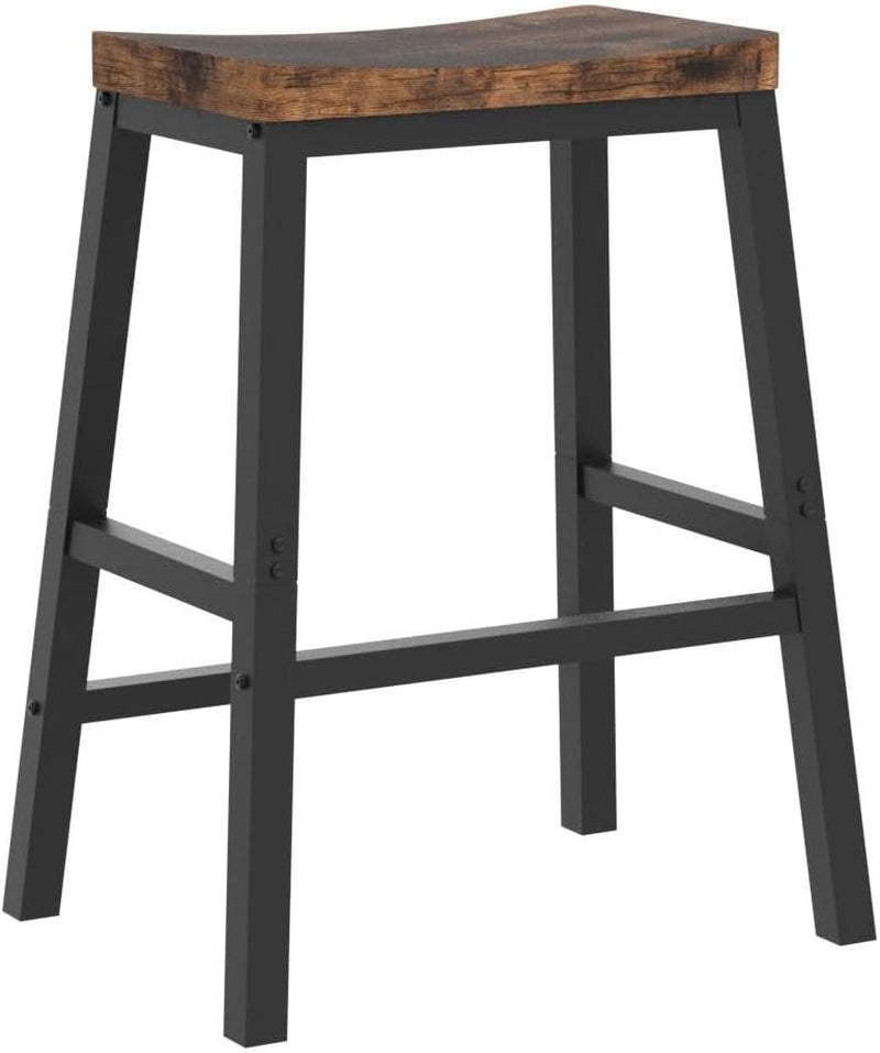 Bar Stools Set Of 2 23.6in Rustic Brown Kitchen Counter