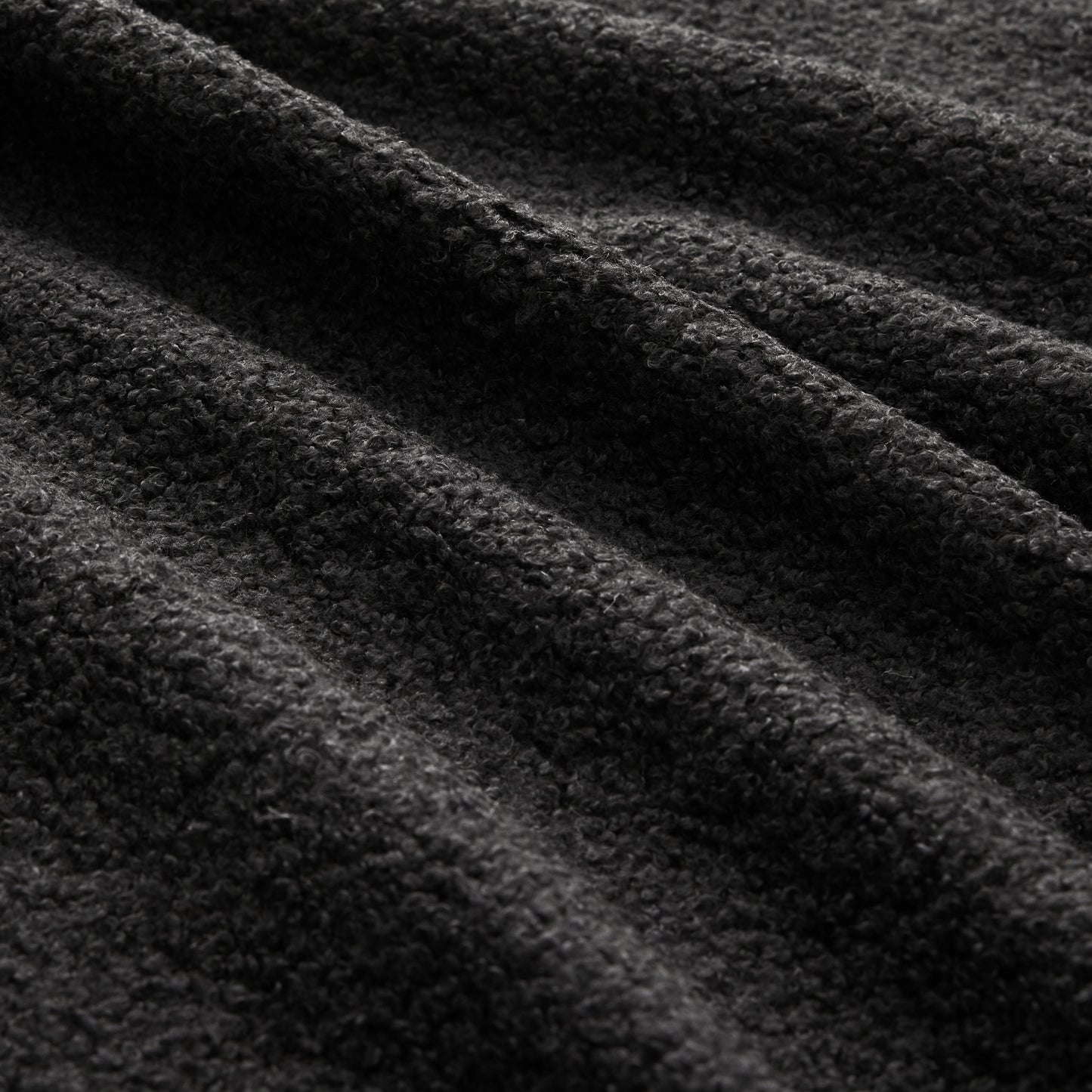 Armless Sofa With Pillow - Teddy Fabric in Black