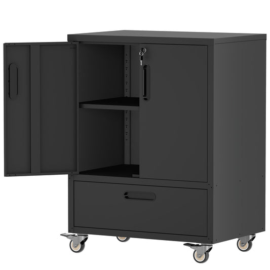 Mobile Tool Cart with Lockable Casters - 40" H x 30" W x 20" D