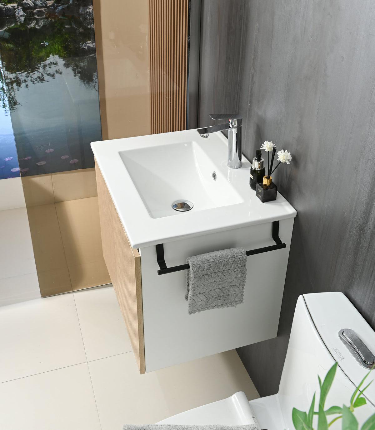 Goodyo 24" Wall-Mount Bathroom Sink Vanity Floating Storage Cabinet