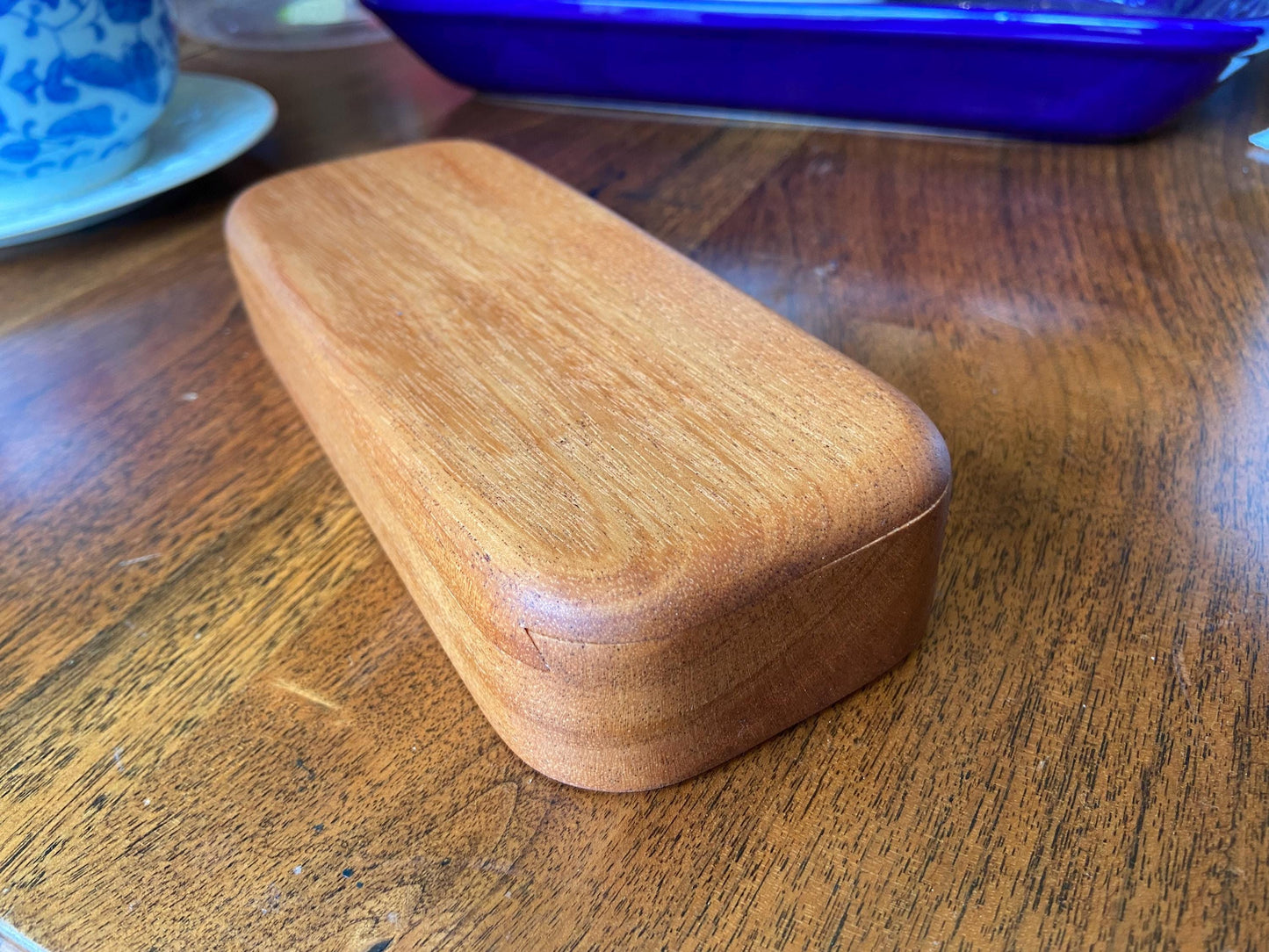 Handcrafted Keepsake Box/Wood Inlay - 8.25" x 3.25"