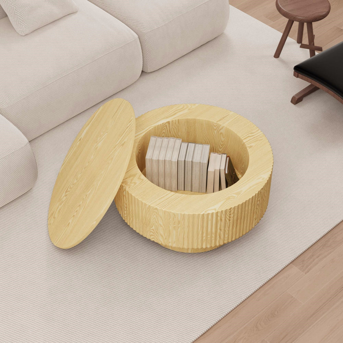 29.53" MDF Modern Circular Coffee Table