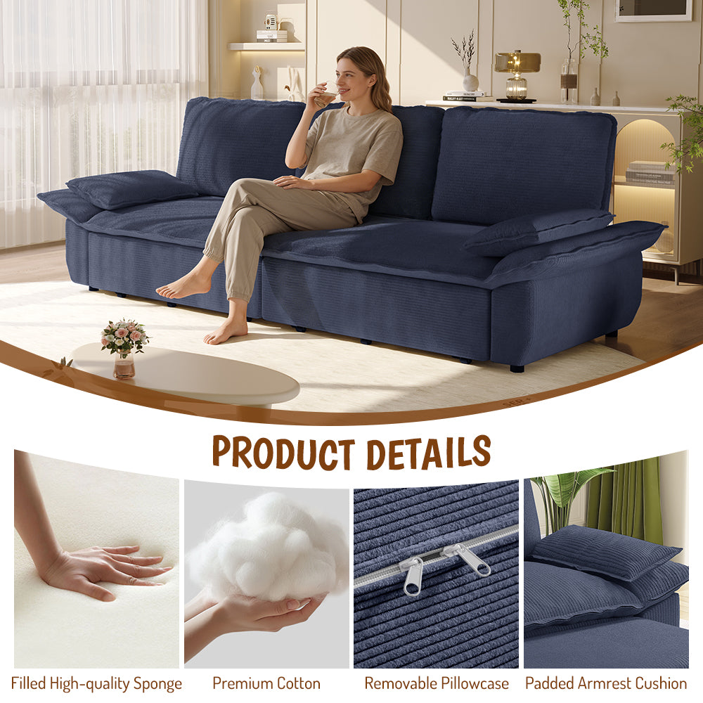 94.5" King Size 3-in-1 Convertible Sleeper Sofa Bed