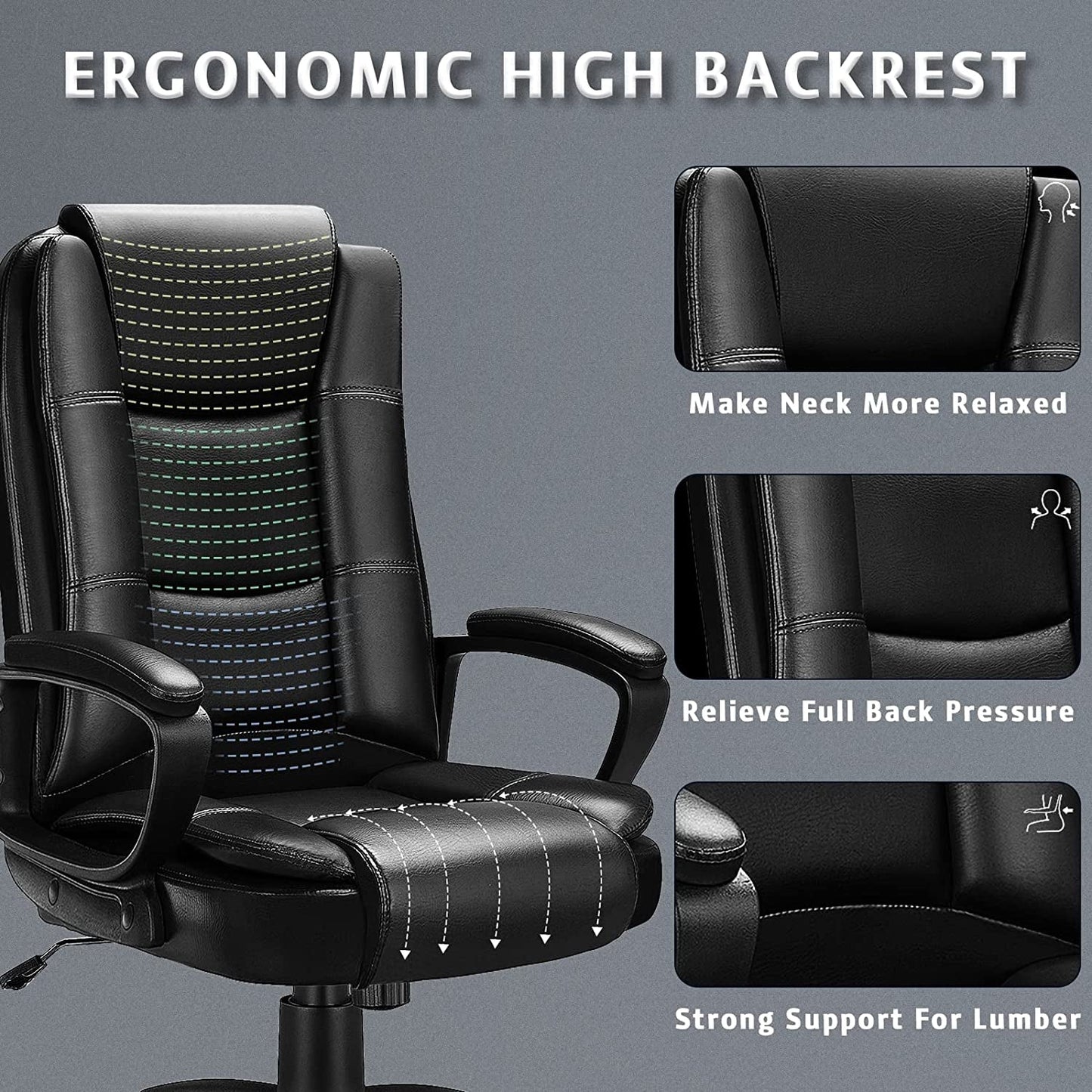 Ergonomic High Back Office Chair for Big and Tall Managers