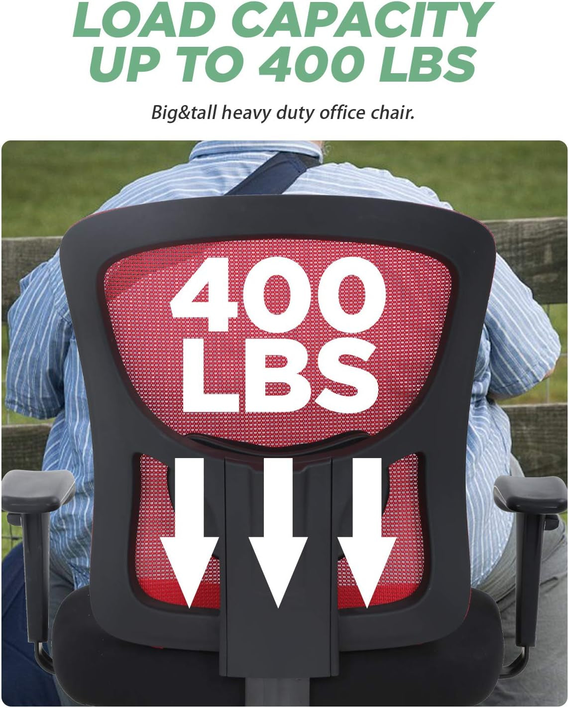 Big and Tall Office Chair With Lumbar Support For Desk