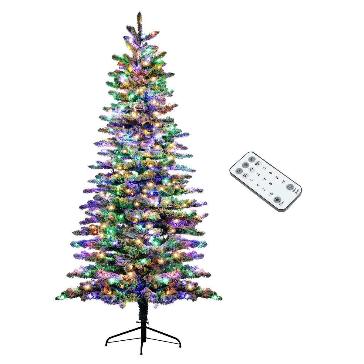 HOMCOM Pre-Lit Mountain Pine Artificial Christmas Tree
