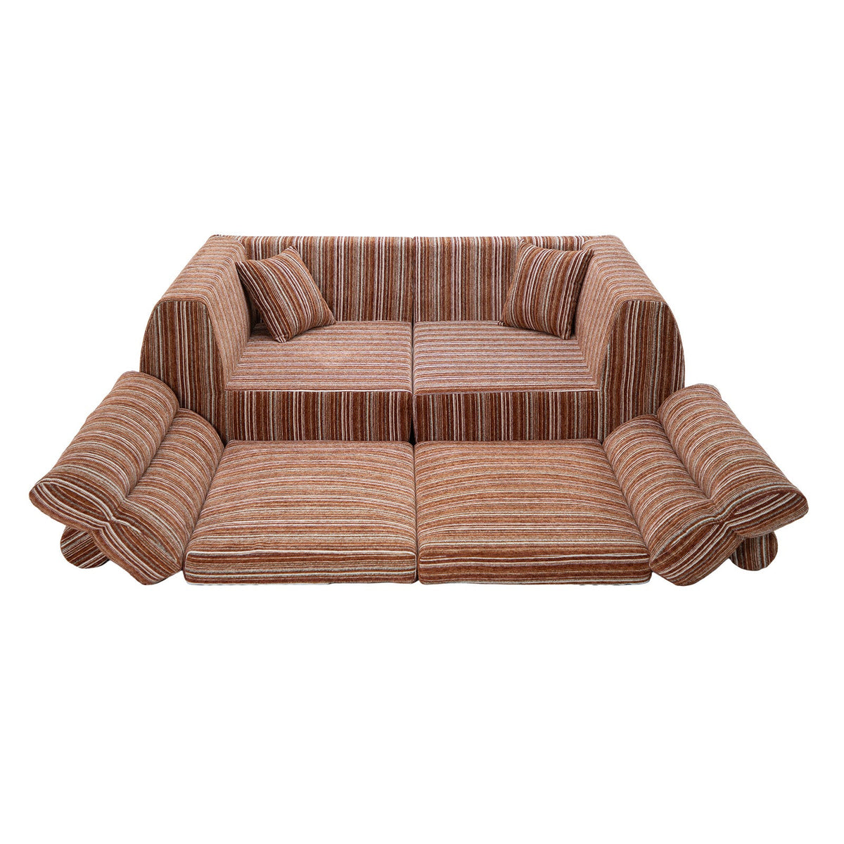 Woven Chenille Striped Compression Sofa