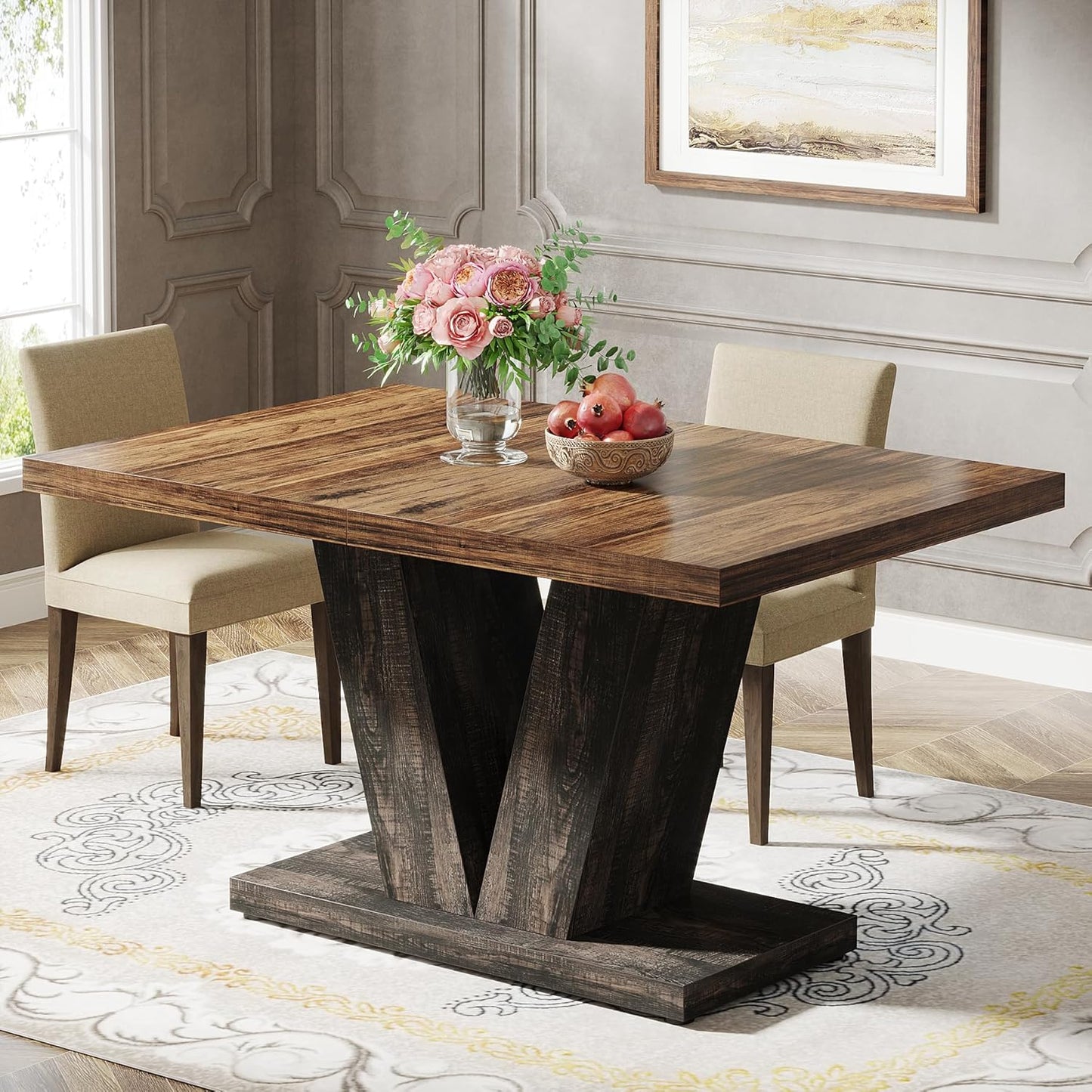 47" Farmhouse Dining Table for 4-6