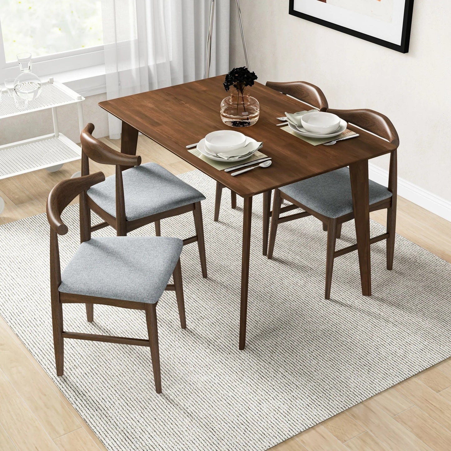 Mary Modern Style Solid Wood Rectangular Dining Kitchen Table