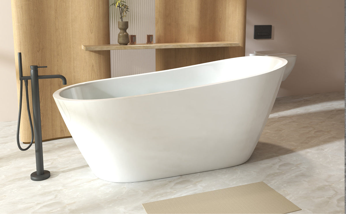 59" Special-Shaped Freestanding Slipper Bathtub in Gloss