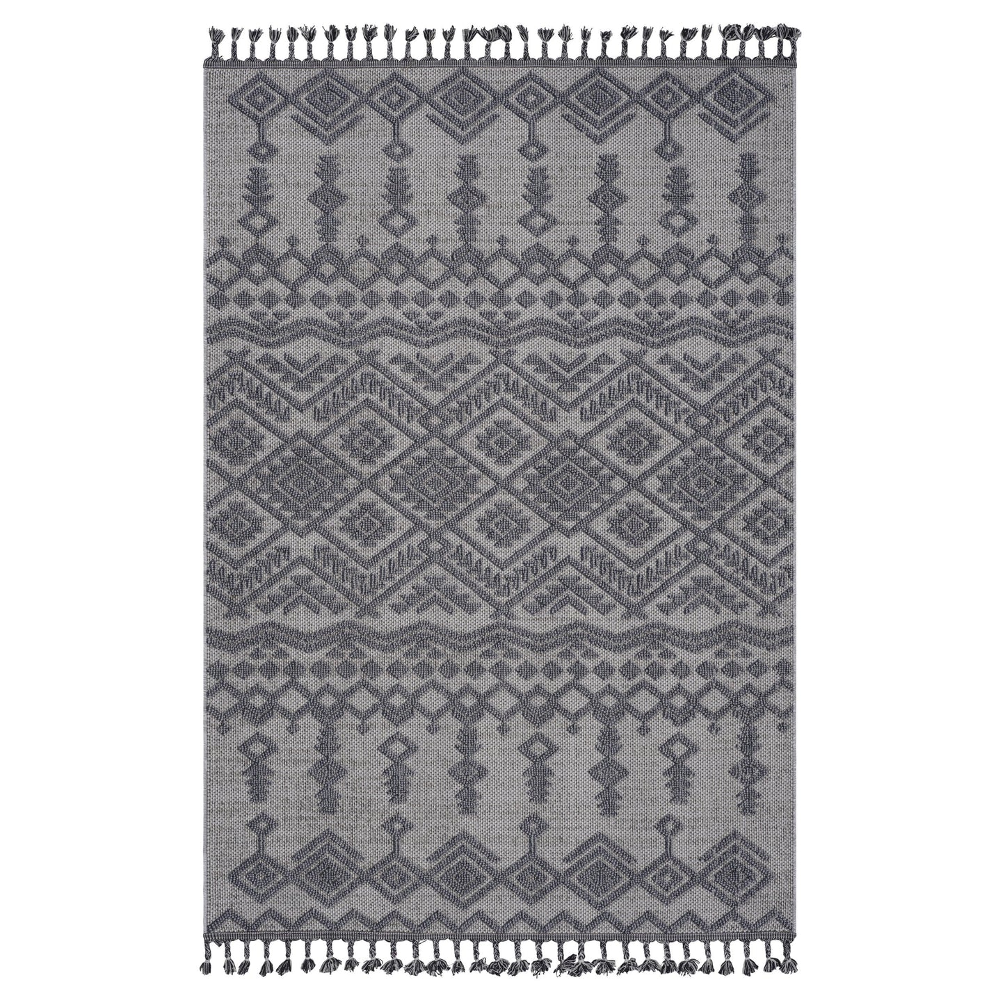 8X10 White/Gray /Traditional Indoor/Outdoor Area Rug