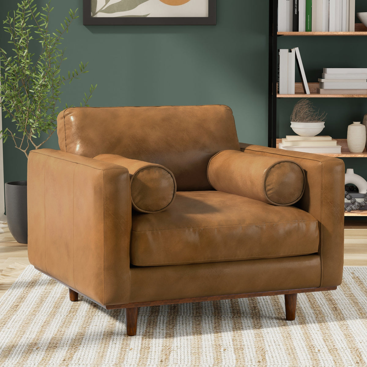 Morrison 42" Wide Mid-Century Modern Arm Chair in Sienna