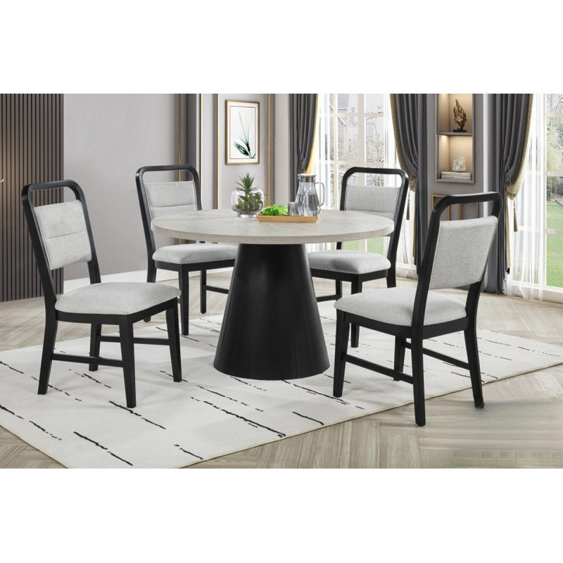 Contemporary Dining Chair Set of 2, Polyester Fabric Kitchen Side Chair
