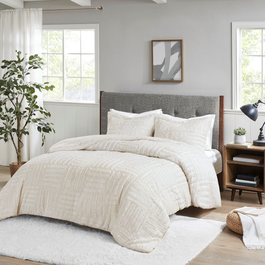 King/Cal King Faux Fur Down Alternative Comforter Mini Set