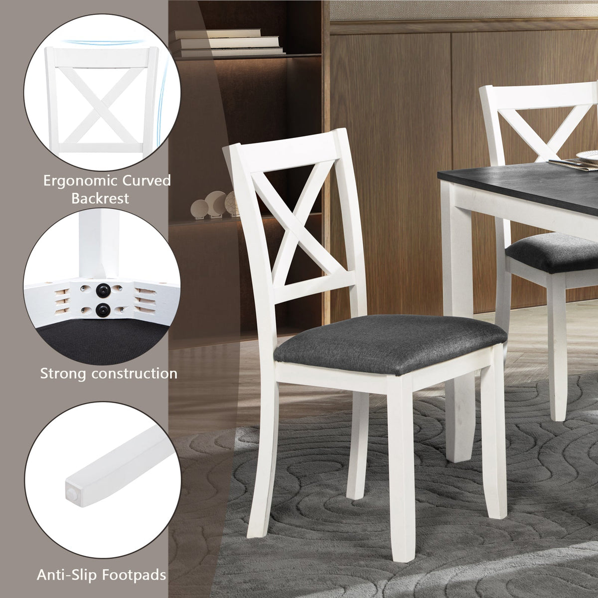 6-Piece Dining Table Set with Bench
