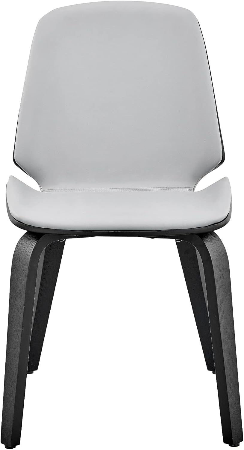 Gray Faux Leather Accent Dining Chair For Kitchen Table