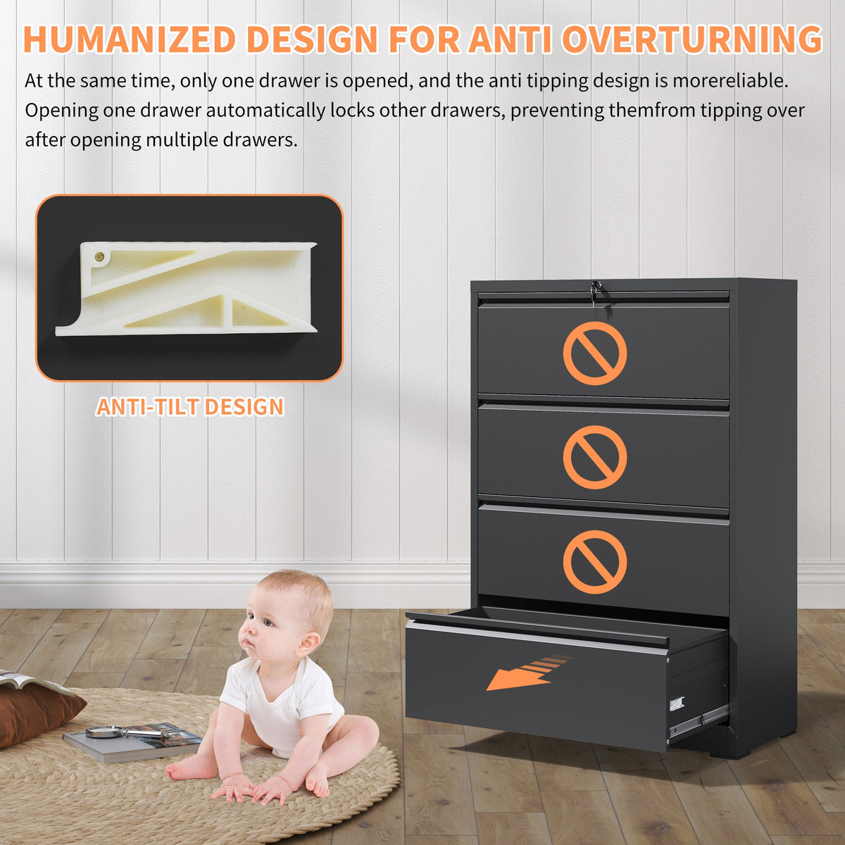 Lateral File Cabinet 4 Drawer
