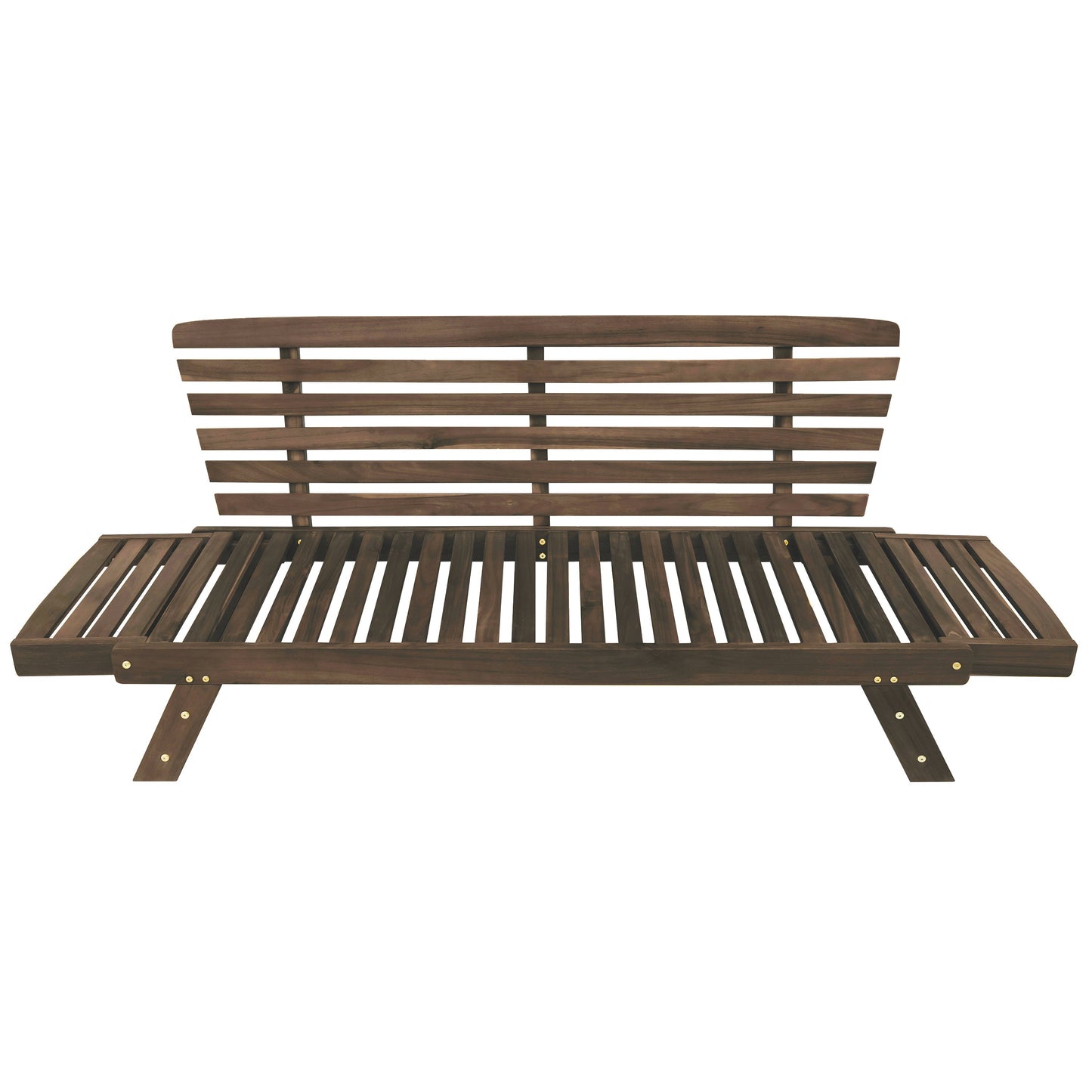TOPMAX Outdoor Adjustable Patio Wooden Daybed Sofa Chaise Lounge