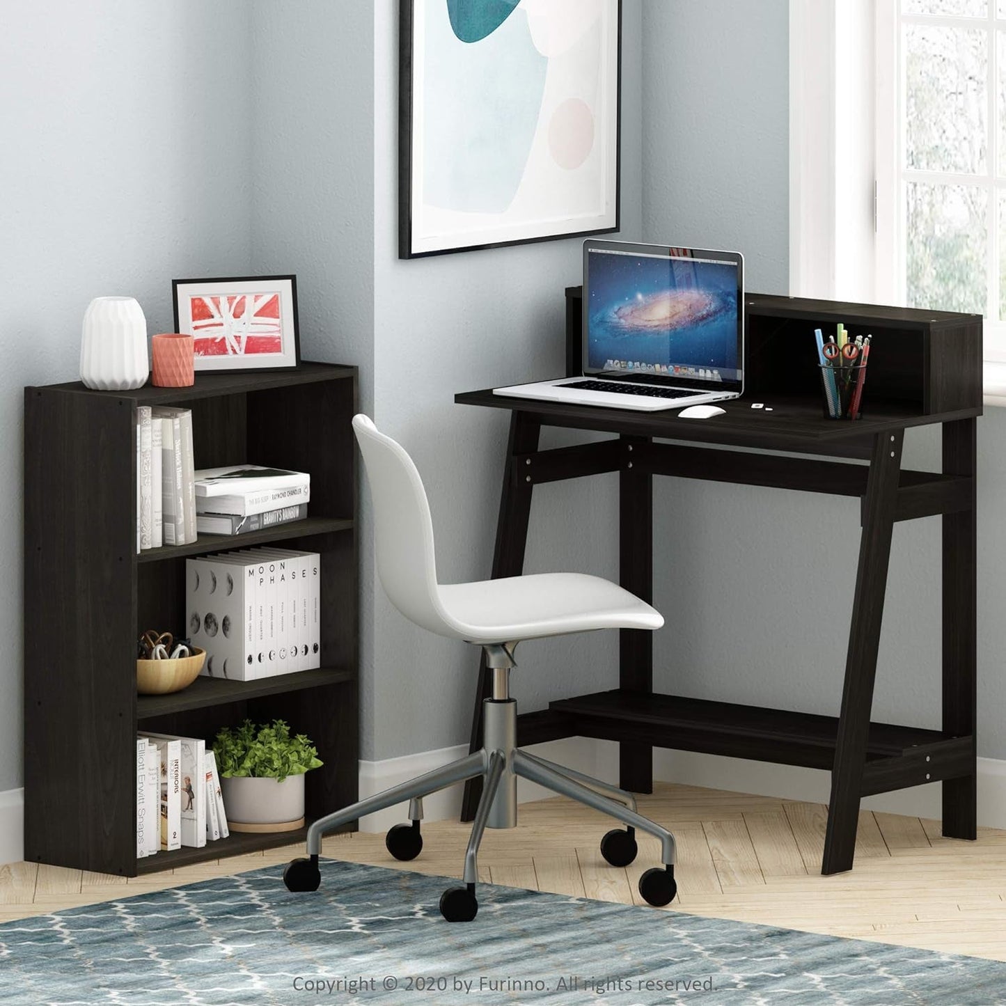 Pasir 3 Tier Open Shelf Bookcase In Espresso Finish