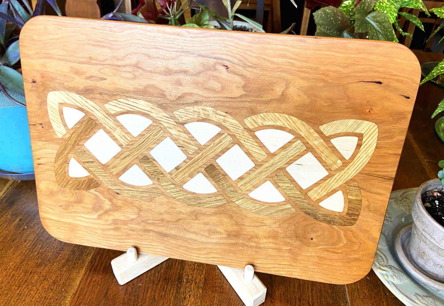 Cherry Charcuterie Board - White Oak & Maple Celtic Knot