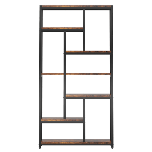 78.7" Extra Tall 7-Tier Industrial Vintage Rustic Bookcase
