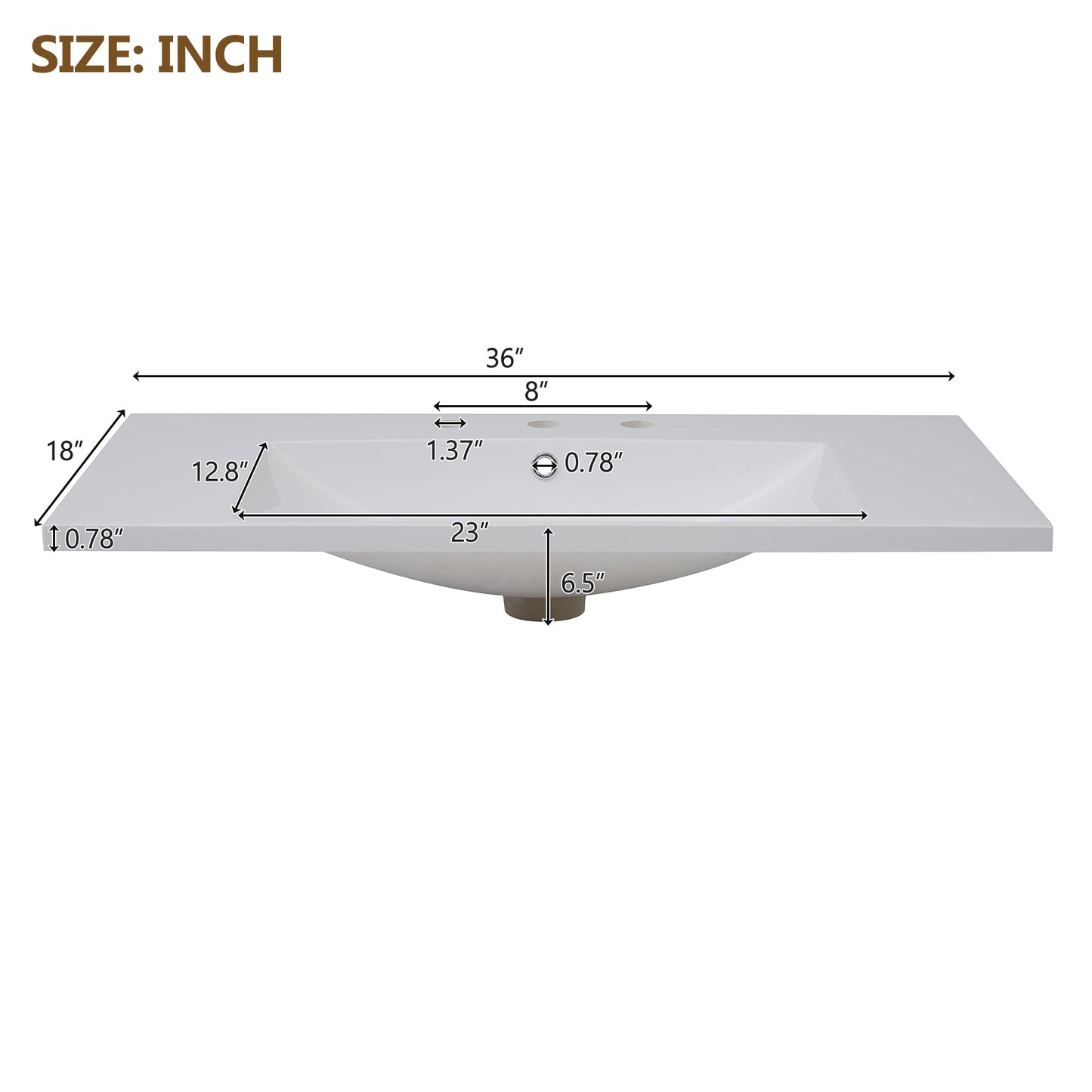 36'' Wall Mounted Bathroom Vanity
