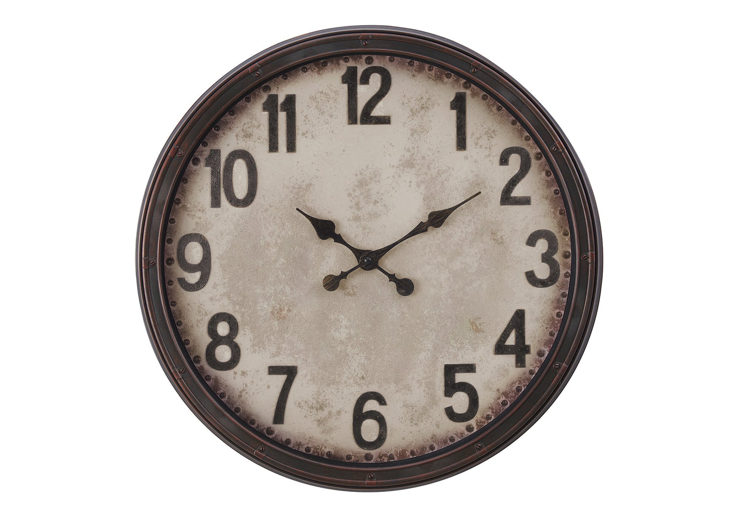 Clocks, 20' Round, Wall Clock, Antique Brown, Transitional