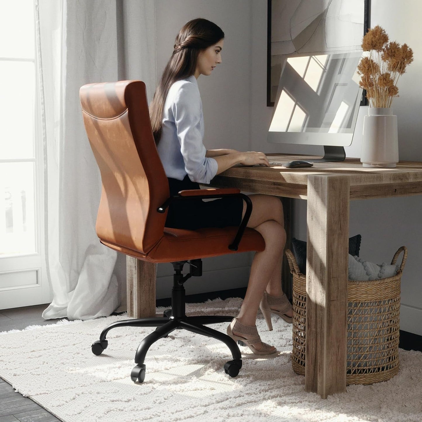Whitney High Back Leathersoft Desk Chair Adjustable Height