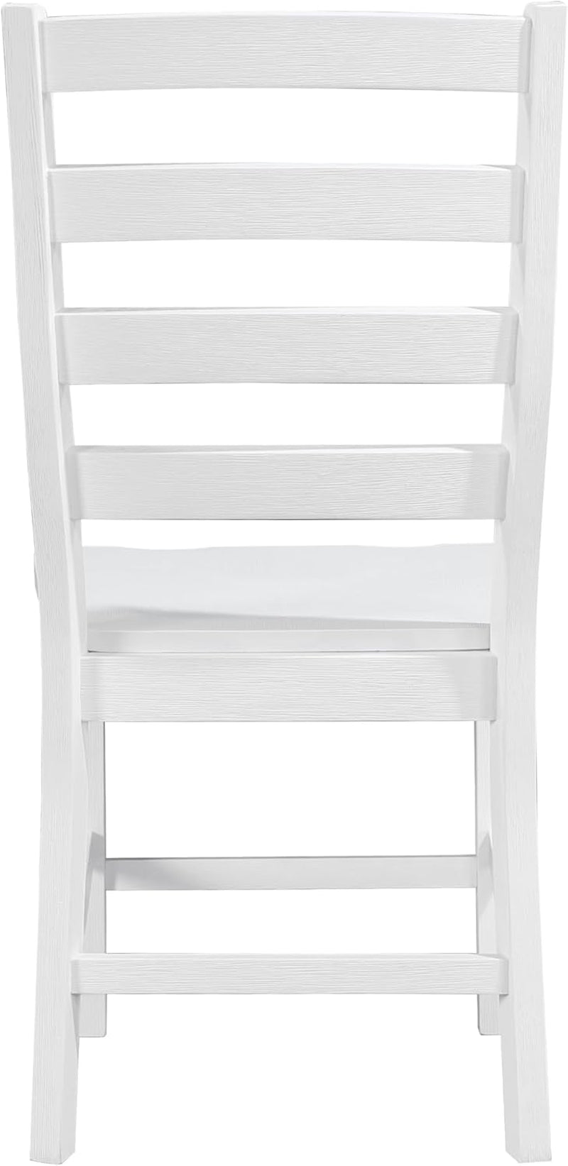 White Farmhouse Dining Chairs Set of 2 With Footrest