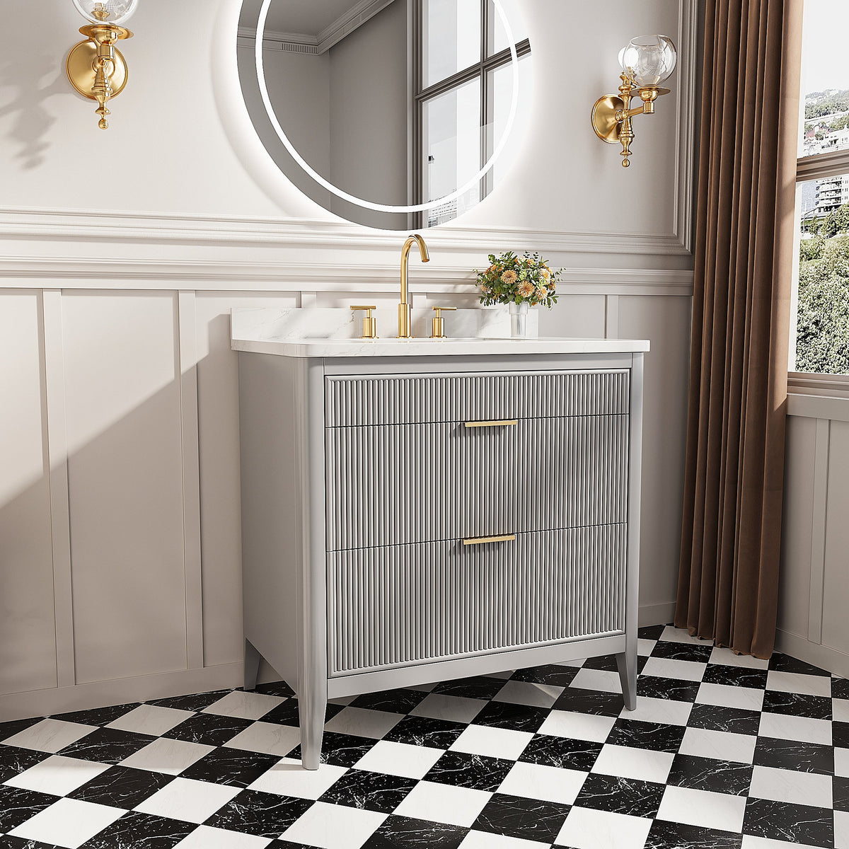 Fully Assembled 36" Bathroom Vanity