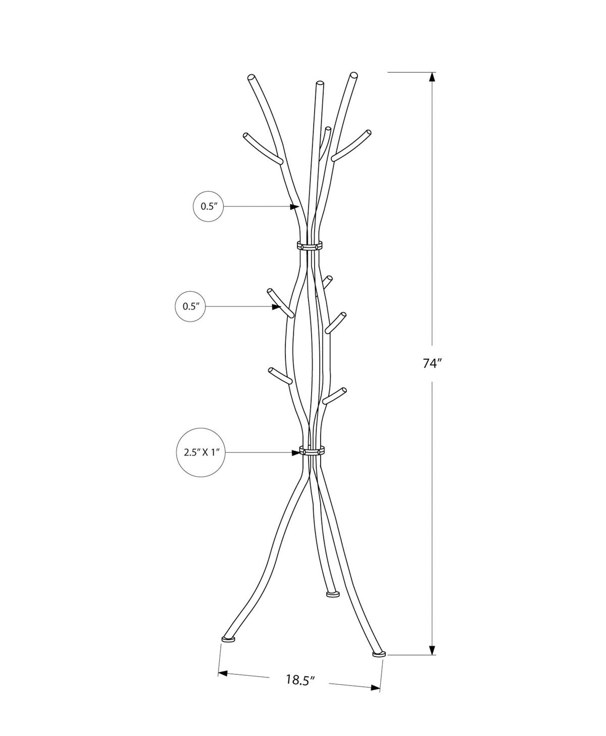 Freestanding Coat Rack Hall Tree